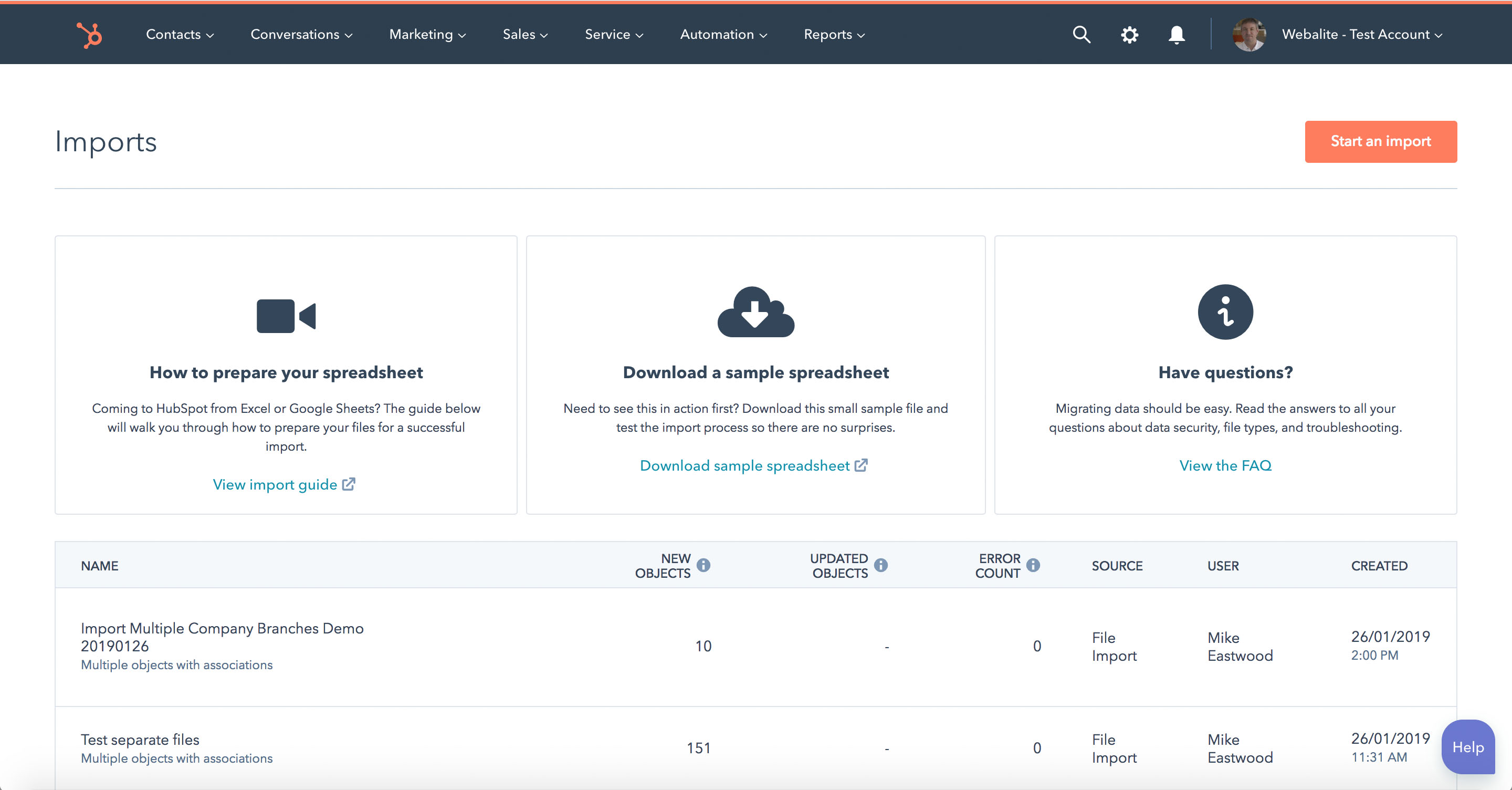 How To Import Contacts And Companies With Multiple Branches To HubSpot